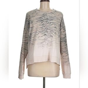 All Saints Dusty Rose and Grey/pink Tiger Pattern Crewneck Sweatshirt Size XS